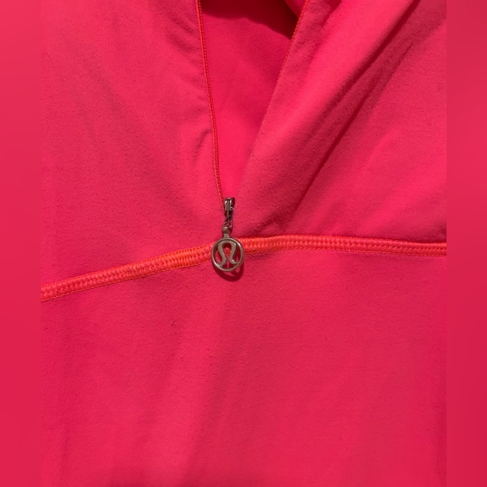 lululemon athletica Orange Women’s Long Sleeve 1/4 Zip Training Pullover Size 10 - Picture 4 of 7